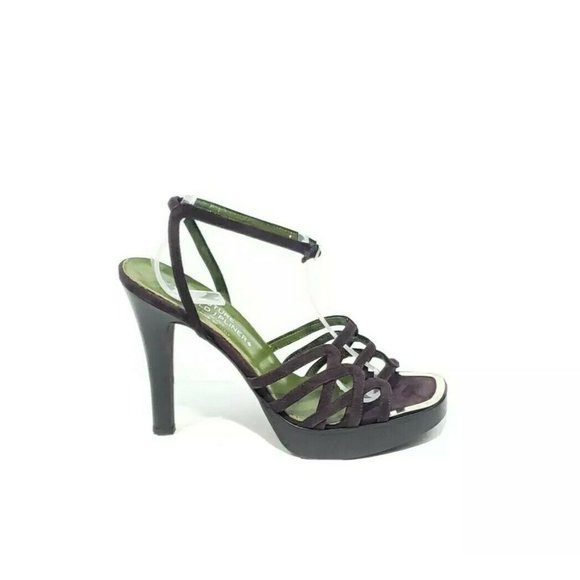 Donald Pliner Platform Heels Ankle Strap Open Toe Purple Womens US 9.5 - Picture 7 of 7